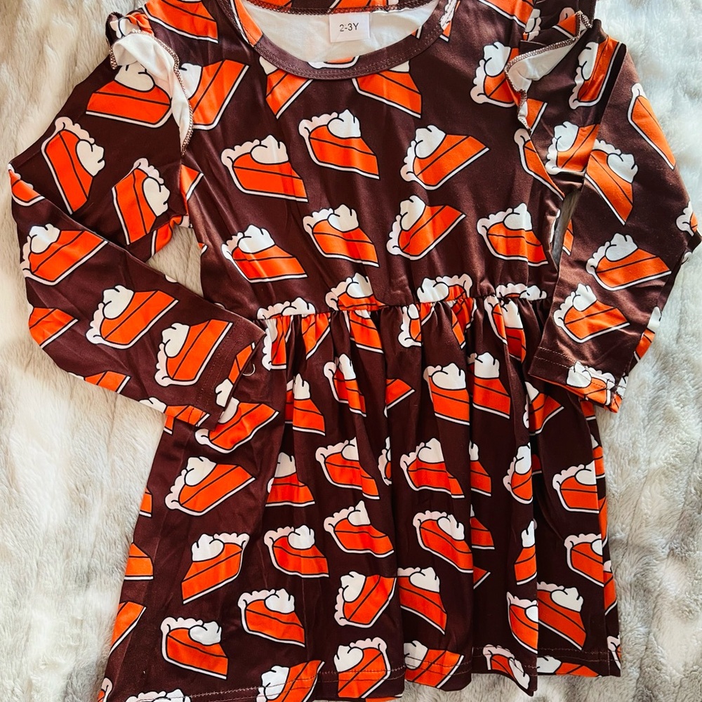 Kids Pumpkin Pie Print Dress